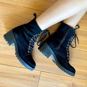 GLOAT SUEDE CHUNKY COMBAT BOOTS